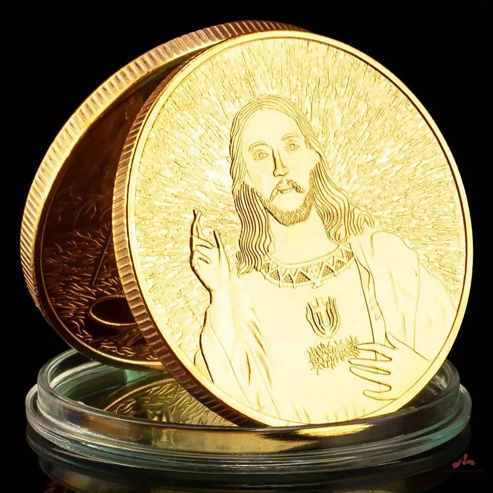 Jesus Souvenir Coin Collectible Gift Last Supper Commemorative Coin Golden Plated Collection Casting Christianity Cllection Art 1407-Chinese Style Finds™