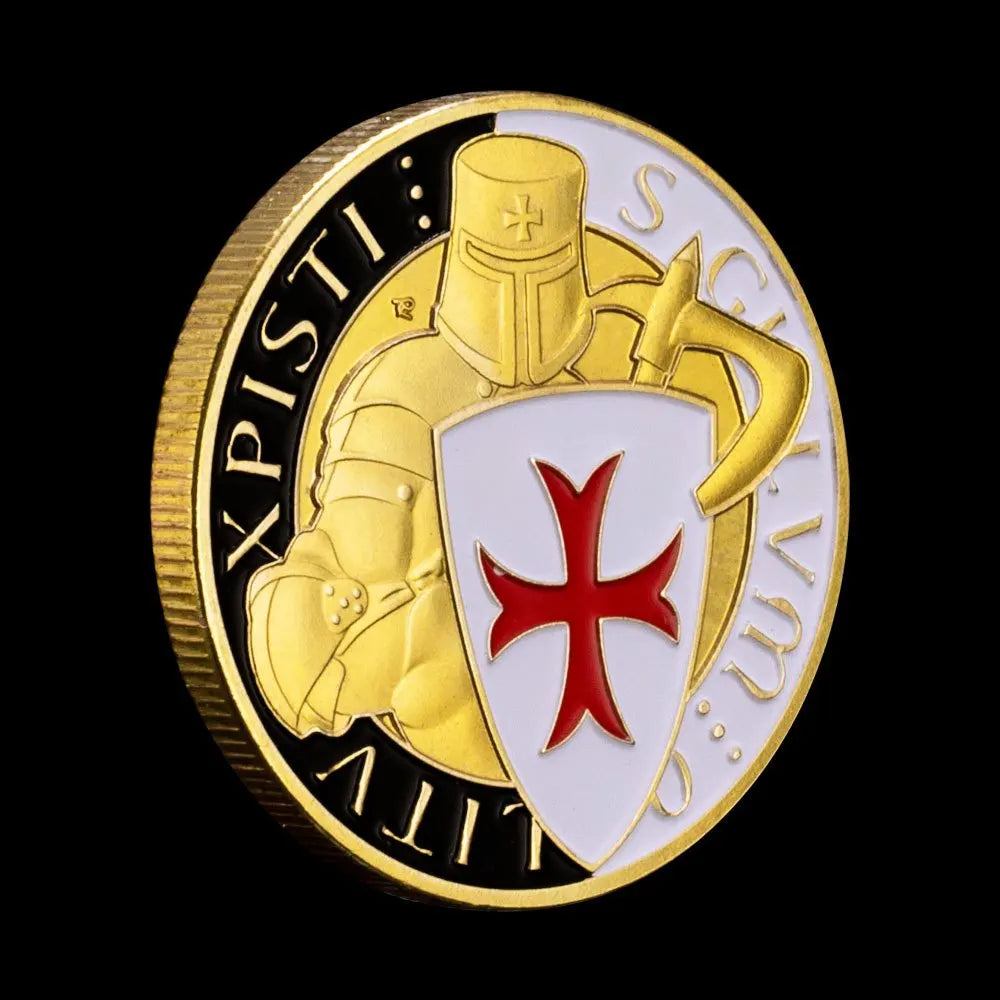 Kindom of Morocco Knight Templar Souvenir Golden Plated Coin Collectible Gift Christ Cross Collection Art Commemorative Coin 1096-Chinese Style Finds™