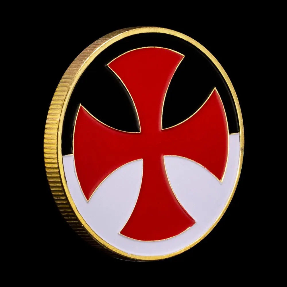 Kindom of Morocco Knight Templar Souvenir Golden Plated Coin Collectible Gift Christ Cross Collection Art Commemorative Coin 1096-Chinese Style Finds™