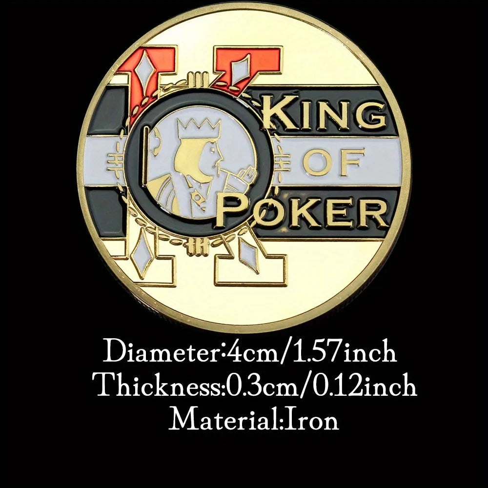 King of Poker Souvenir Plated Coin Poker Card King Pattern Collectible Gift Collection Commemorative Coin 1409-Chinese Style Finds™