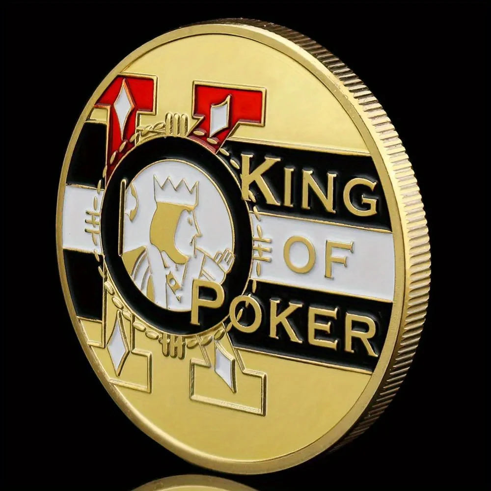 King of Poker Souvenir Plated Coin Poker Card King Pattern Collectible Gift Collection Commemorative Coin 1409-Chinese Style Finds™