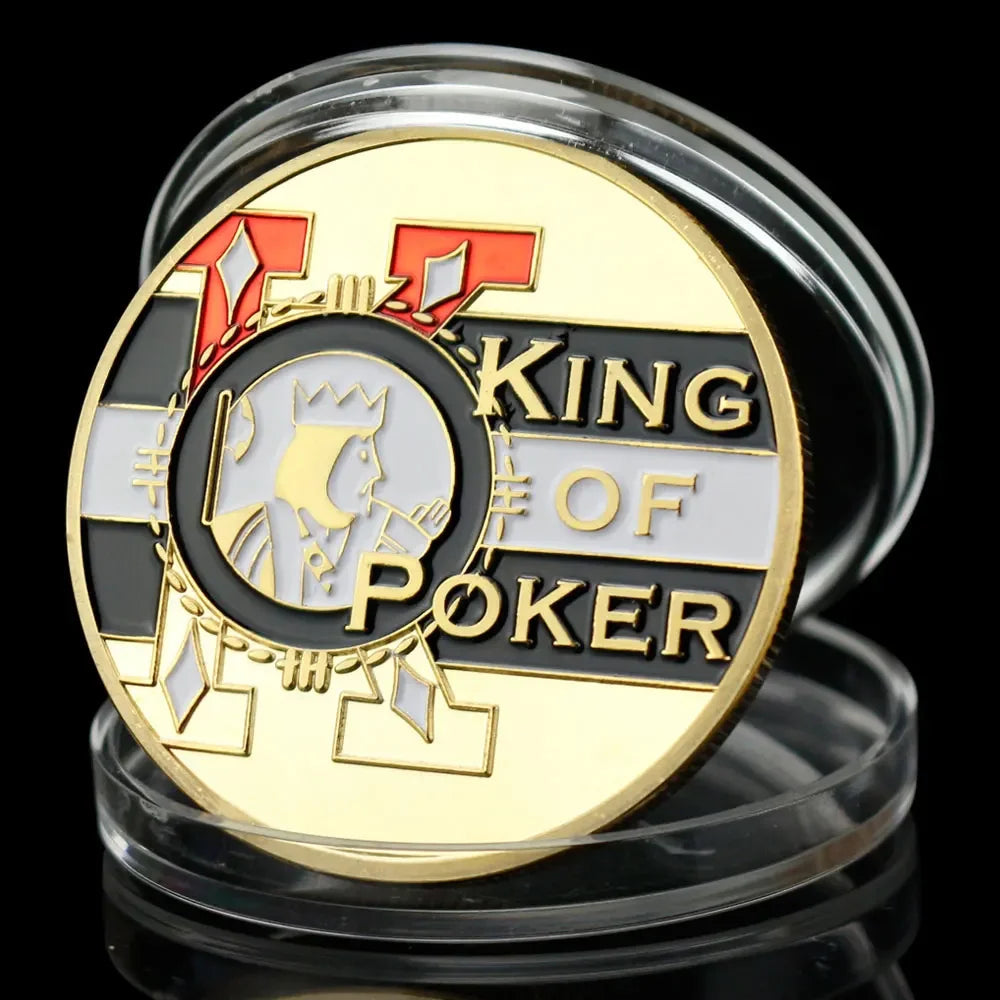 King of Poker Souvenir Plated Coin Poker Card King Pattern Collectible Gift Collection Commemorative Coin 1409-Chinese Style Finds™