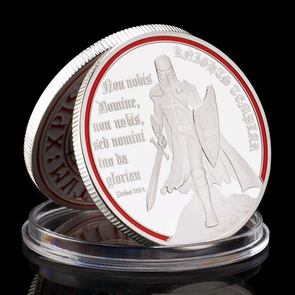 Knights Templar Crusaders Challenge Coin Commemorative Golden Silvery Plated Coin 1703-Chinese Style Finds™