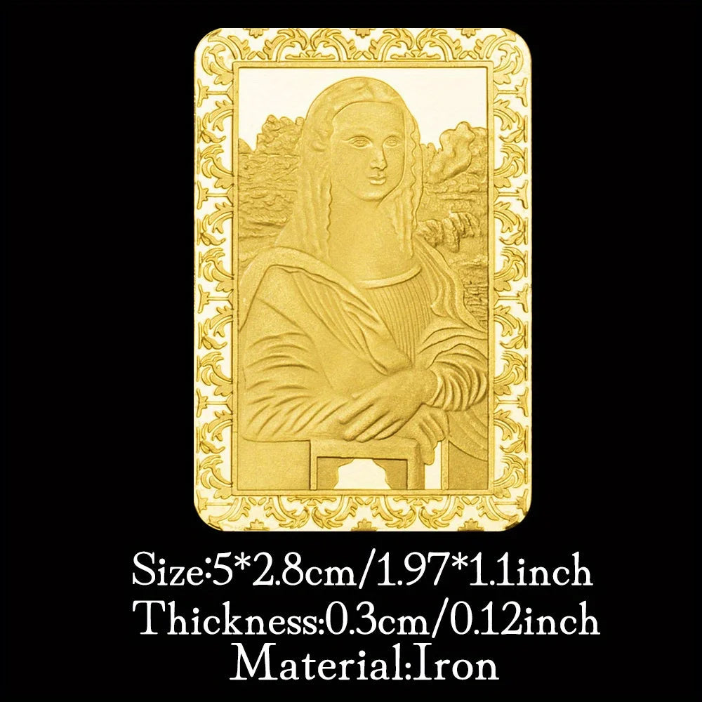 Leonardo Da Vinci Collectible Golden Plated Souvenir Mona Lisa Smile Basso-Relievo Collection Gift Commemorative Coin 1500-Chinese Style Finds™