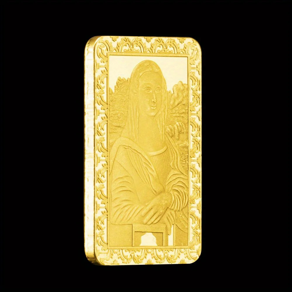 Leonardo Da Vinci Collectible Golden Plated Souvenir Mona Lisa Smile Basso-Relievo Collection Gift Commemorative Coin 1500-Chinese Style Finds™