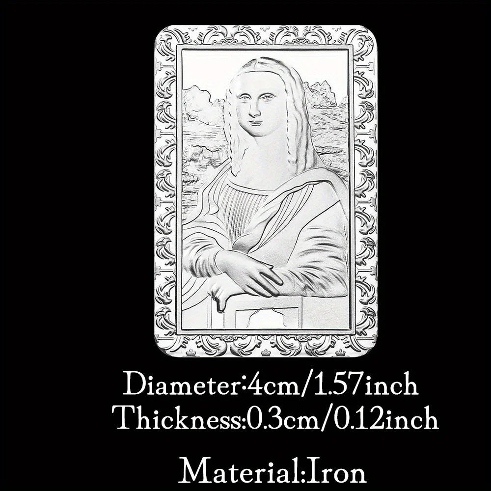 Leonardo Da Vinci Collectible Silvery Plated Souvenir Mona Lisa Smile Basso Relievo Collection Gift Commemorative Coin 1655-Chinese Style Finds™