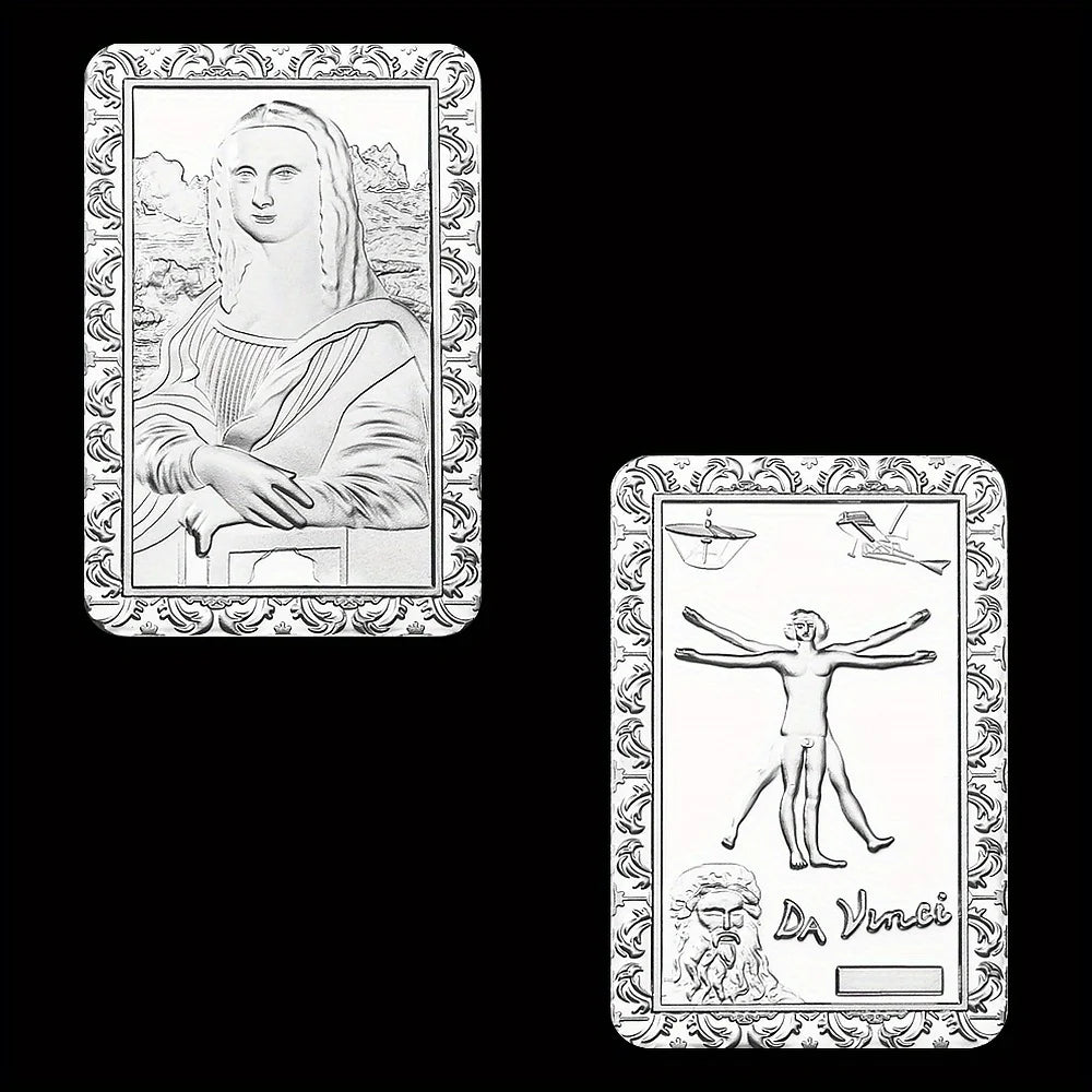 Leonardo Da Vinci Collectible Silvery Plated Souvenir Mona Lisa Smile Basso Relievo Collection Gift Commemorative Coin 1655-Chinese Style Finds™