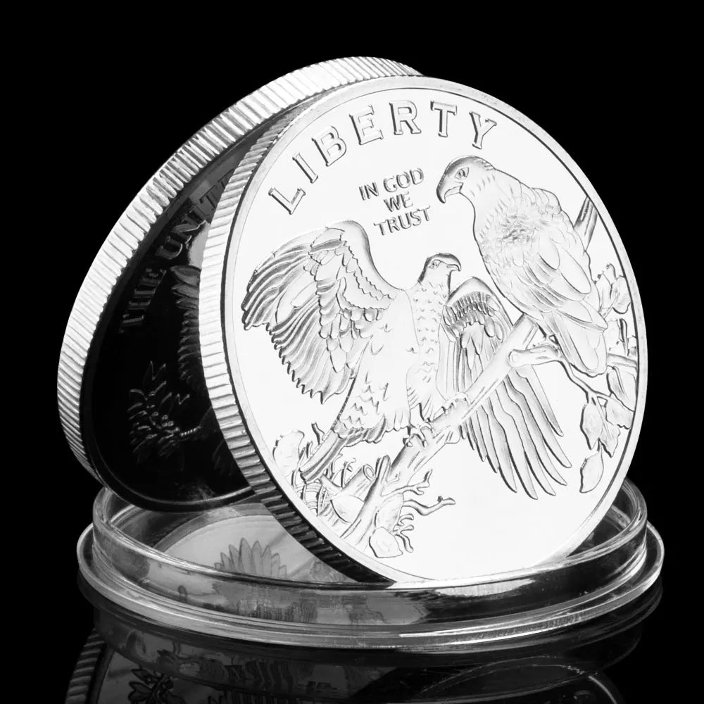 Liberty Golden Plated Souvenir Bald Eagle In God We Trust USA Collectible Gift Collection Art Liberty Coin Commemorative Coin 1470-Chinese Style Finds™