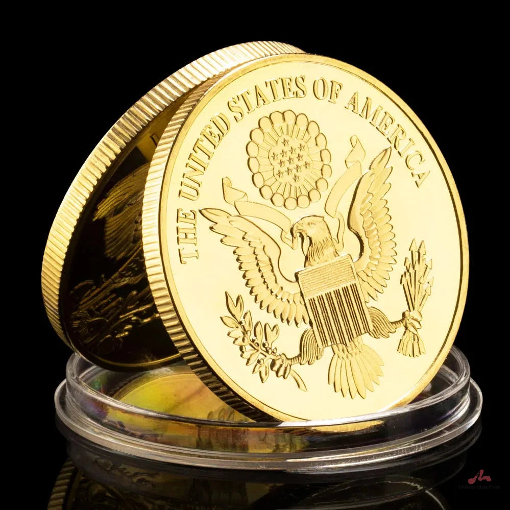 Liberty Golden Plated Souvenir Bald Eagle In God We Trust USA Collectible Gift Collection Art Liberty Coin Commemorative Coin 1470-Chinese Style Finds™