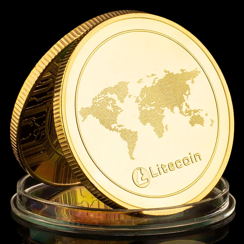 Litecoin Collectible Creative Souvenir Cryptocurrency Litecoin Physical Crypto Coin Golden Plated Commemorative Coin 1440-Chinese Style Finds™