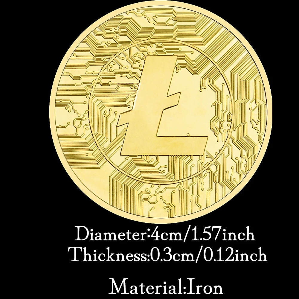 Litecoin Collectible Creative Souvenir Cryptocurrency Litecoin Physical Crypto Coin Golden Plated Commemorative Coin 1440-Chinese Style Finds™