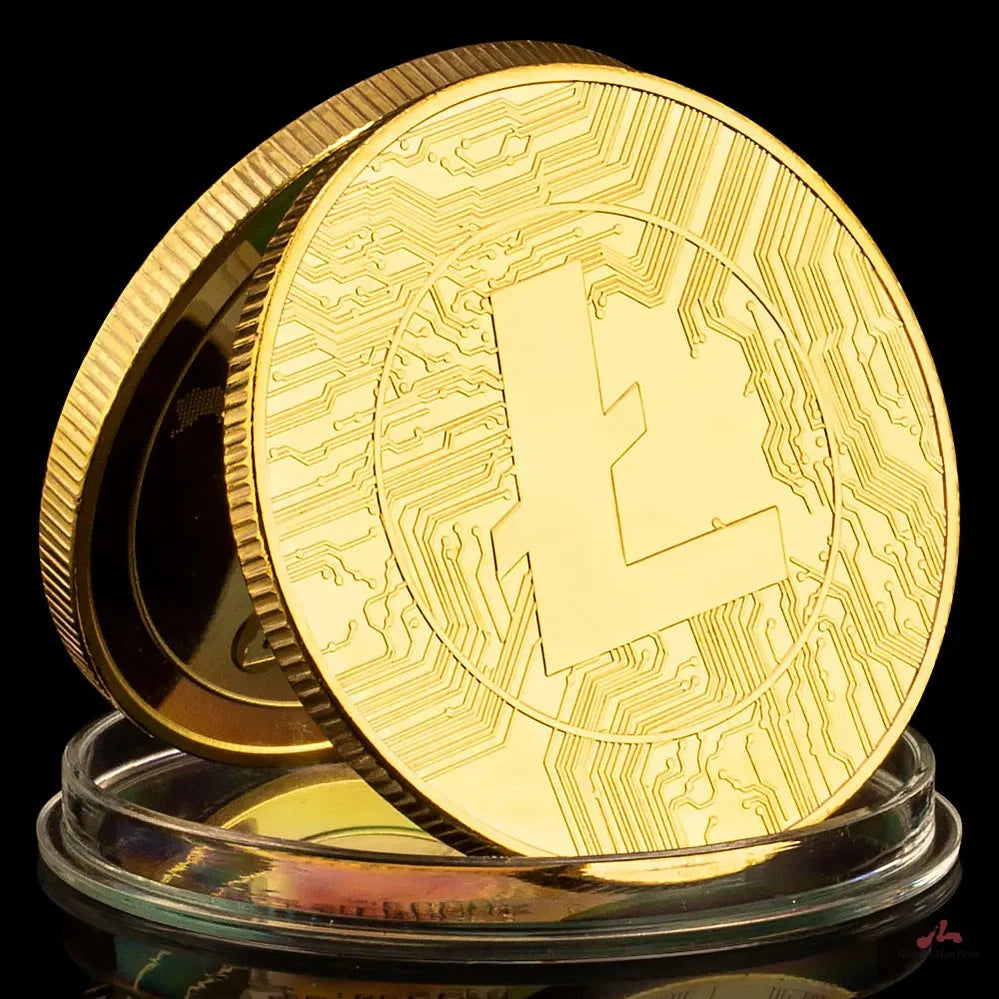 Litecoin Collectible Creative Souvenir Cryptocurrency Litecoin Physical Crypto Coin Golden Plated Commemorative Coin 1440-Chinese Style Finds™