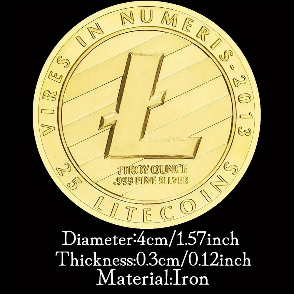 Litecoin Souvenir Golden Plated Commemorative Coin Collectible Gift Physical Litecoin Collection Art Plated Gold Coin 1377-Chinese Style Finds™