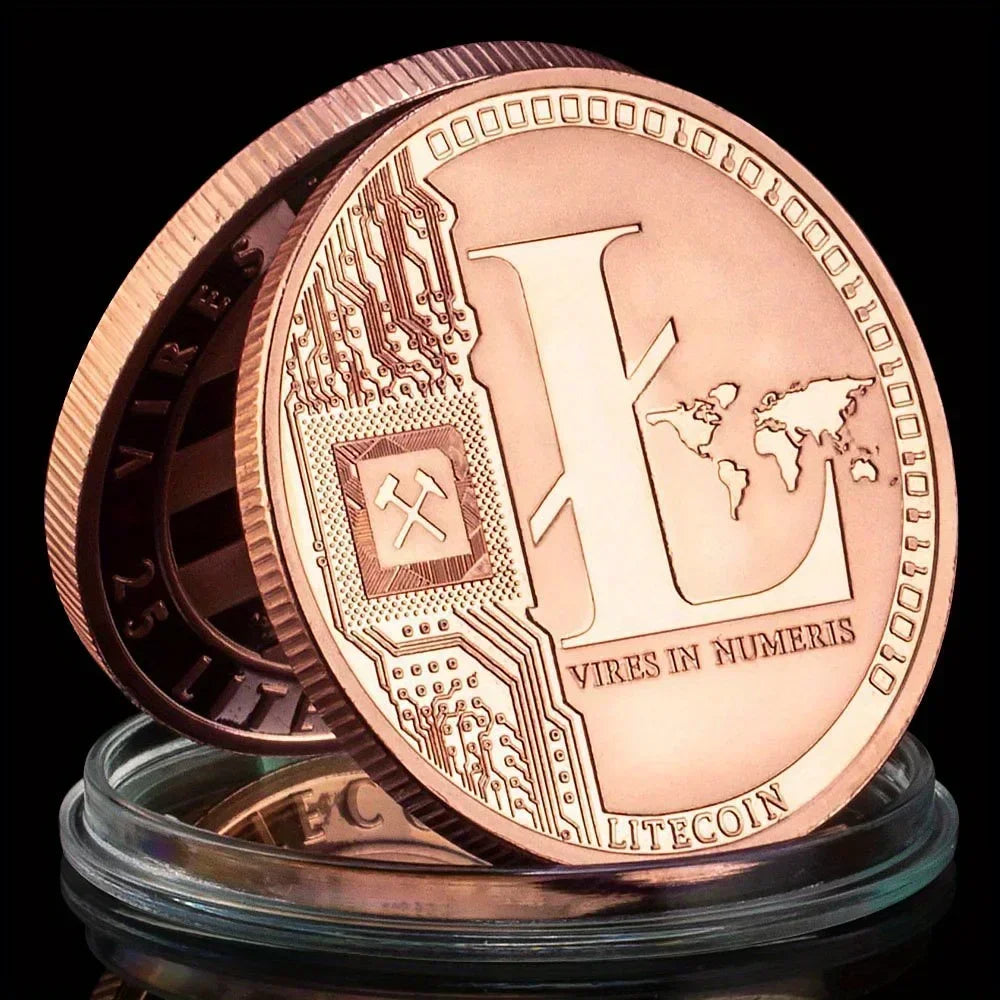 Litecoin Souvenir Golden Plated Commemorative Coin Collectible Gift Physical Litecoin Collection Art Plated Gold Coin 1377-Chinese Style Finds™