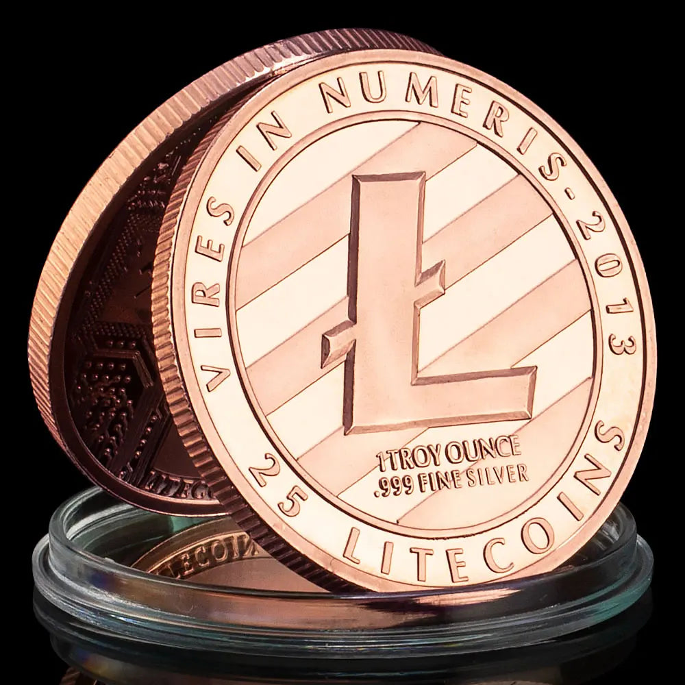 Litecoin Souvenir Golden Plated Commemorative Coin Collectible Gift Physical Litecoin Collection Art Plated Gold Coin 1377-Chinese Style Finds™