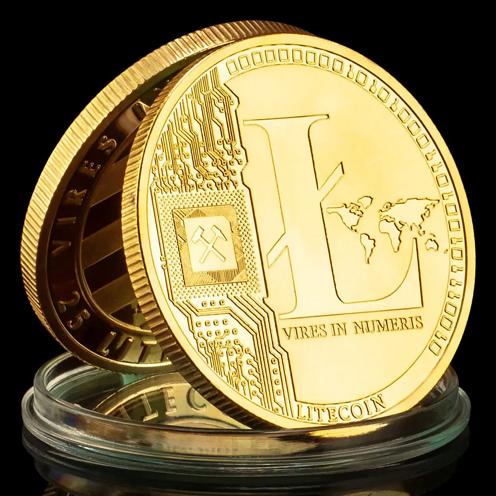 Litecoin Souvenir Golden Plated Commemorative Coin Collectible Gift Physical Litecoin Collection Art Plated Gold Coin 1377-Chinese Style Finds™