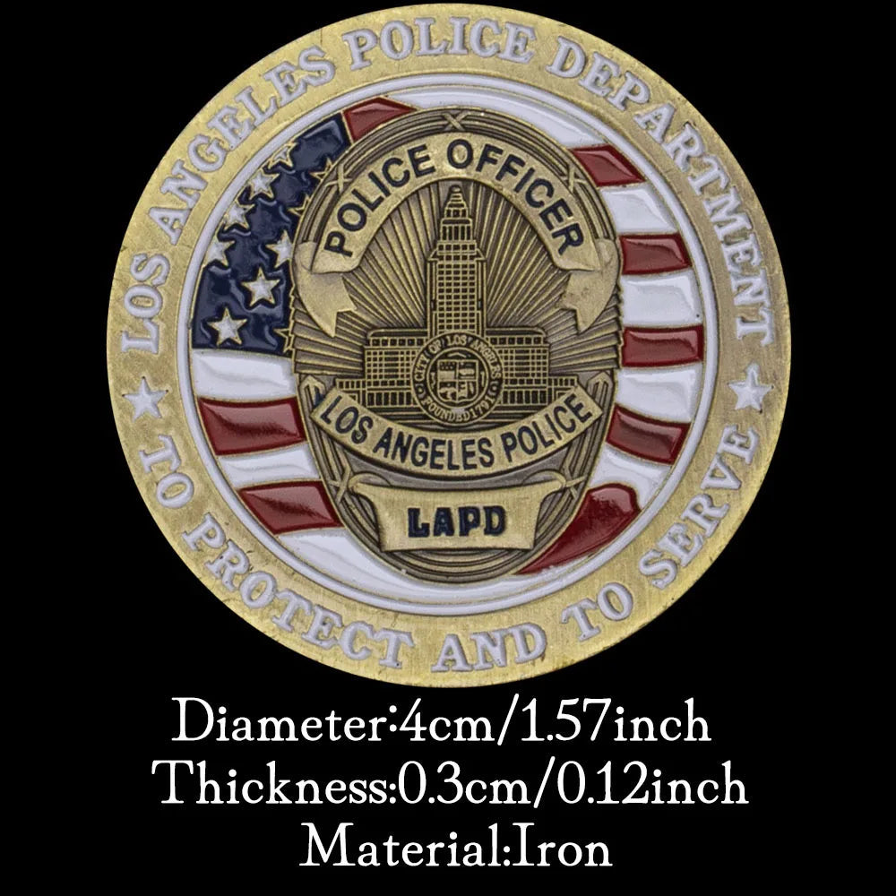 Los Angeles Police Department Souvenirs copper Plated Coin Collectible Gift Saint Micheal Pattern Commemorative Challenge Coin 1586-Chinese Style Finds™