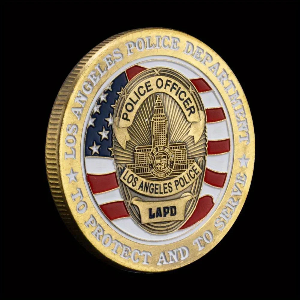 Los Angeles Police Department Souvenirs copper Plated Coin Collectible Gift Saint Micheal Pattern Commemorative Challenge Coin 1586-Chinese Style Finds™