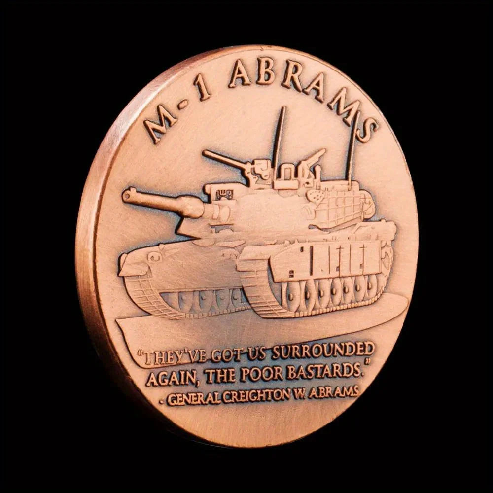 M-1 Abrams Tank Souvenir Plated Copper Coin Military Fans Collectible Gift United States Army Honor Coin Commemorative Coin 1308-Chinese Style Finds™