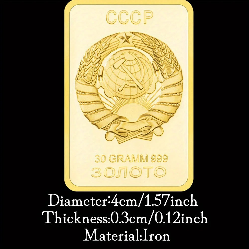 Map of The Soviet Union Collectible Golden Plated Souvenir Bar CCCP Collection Creative Gift Commemorative Coin 1545-Chinese Style Finds™