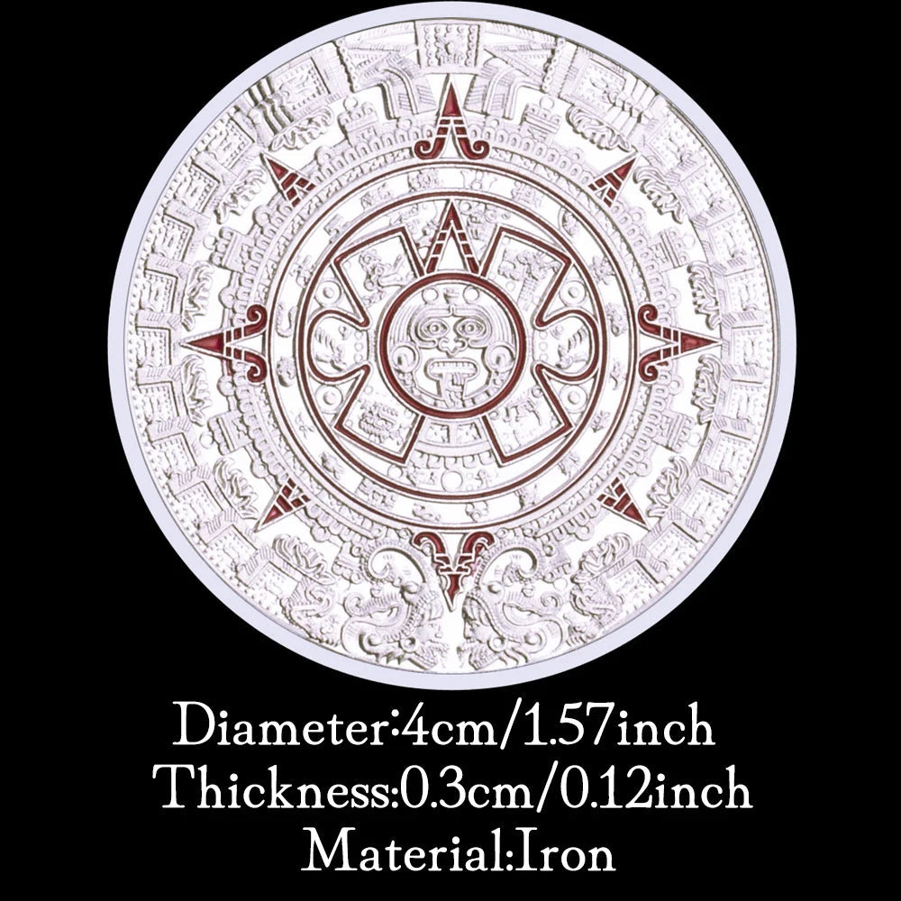 Maya Memorial Coin Pyramids Coins American Coins Mexico Aztec Silver Plated Foreign Non-currency Coins 1631-Chinese Style Finds™