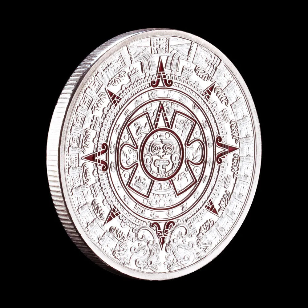 Maya Memorial Coin Pyramids Coins American Coins Mexico Aztec Silver Plated Foreign Non-currency Coins 1631-Chinese Style Finds™