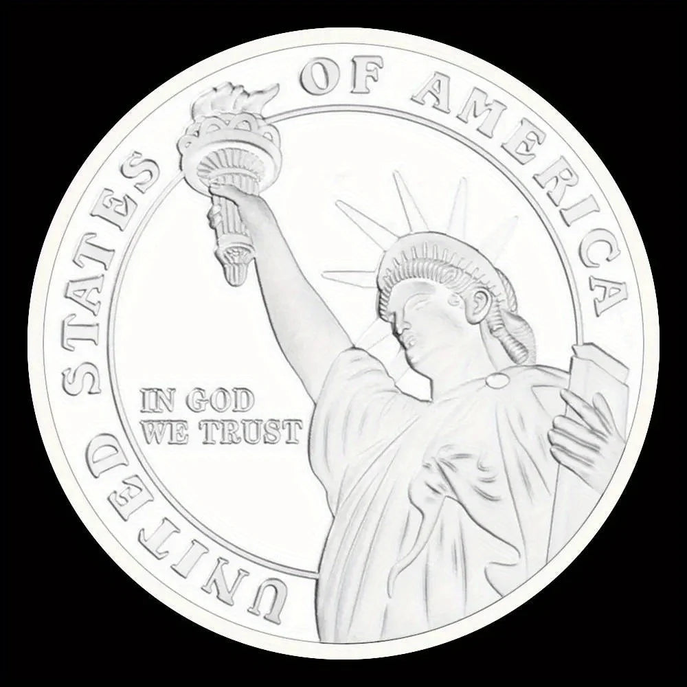 Medal of Honor Cllectible Coin In God We Trust USA Liberty Sourvenir Statue of Liberty SilveryPlated Commemorative Coin 1333-Chinese Style Finds™