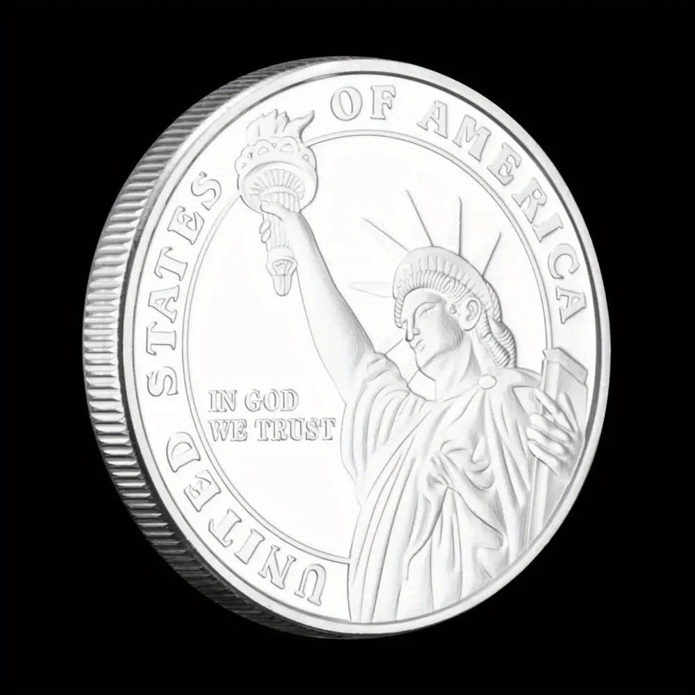 Medal of Honor Cllectible Coin In God We Trust USA Liberty Sourvenir Statue of Liberty SilveryPlated Commemorative Coin 1333-Chinese Style Finds™