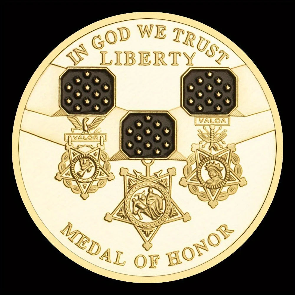 Medal of Honor Coin In God We Trust USA Liberty Cllection Sourvenir Statue of Liberty Golden Plated Commemorative Coin 1362-Chinese Style Finds™