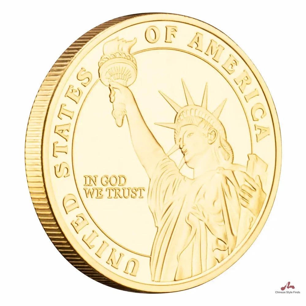 Medal of Honor Coin In God We Trust USA Liberty Cllection Sourvenir Statue of Liberty Golden Plated Commemorative Coin 1362-Chinese Style Finds™