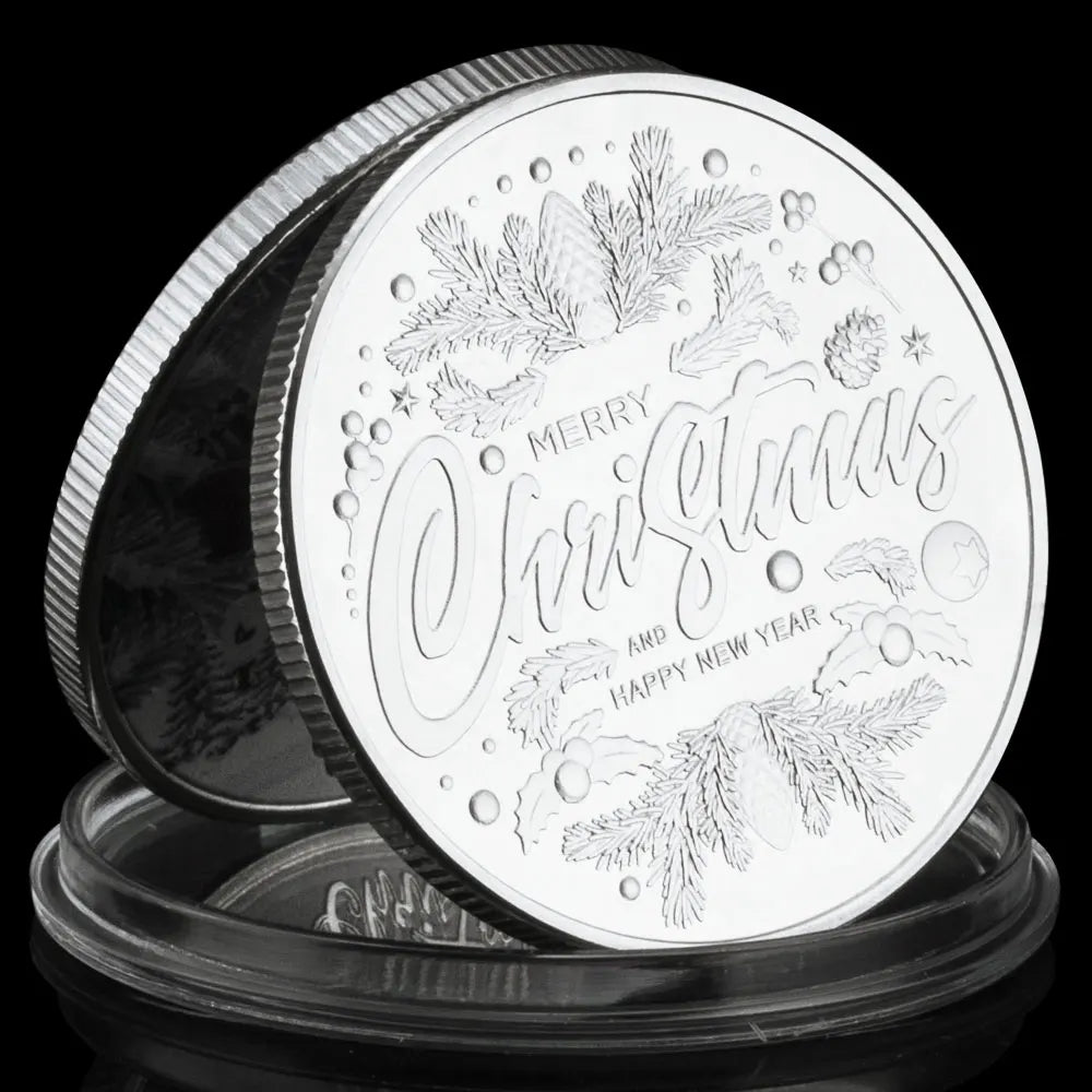 Merry Christmas Commemorative Coin Silvery Plated Spivenirs and Gift Ideas for Christmas Home Decorations 1442-Chinese Style Finds™