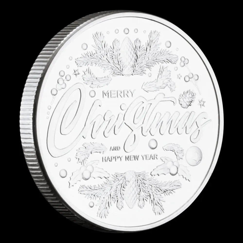 Merry Christmas Commemorative Coin Silvery Plated Spivenirs and Gift Ideas for Christmas Home Decorations 1442-Chinese Style Finds™