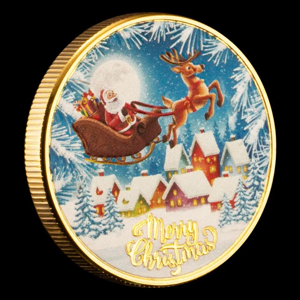 Merry Christmas Commemorative Coin Souvenirs and Gift Ideas for Christmas Santa Claus Wishing Coin Home Decorations 1217-Chinese Style Finds™