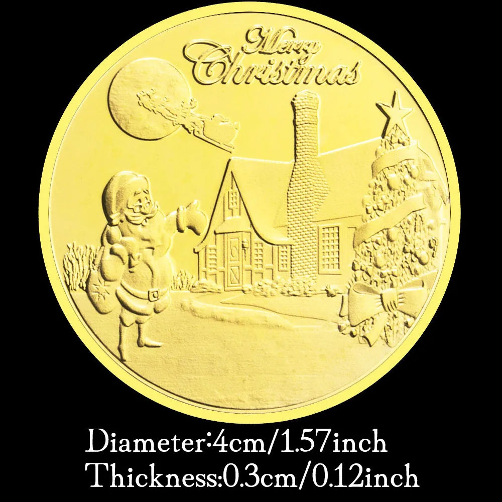 Merry Christmas Decorations Commemorative Golden Silvery Coins Souvenirs and Gift Ideas 1422-Chinese Style Finds™