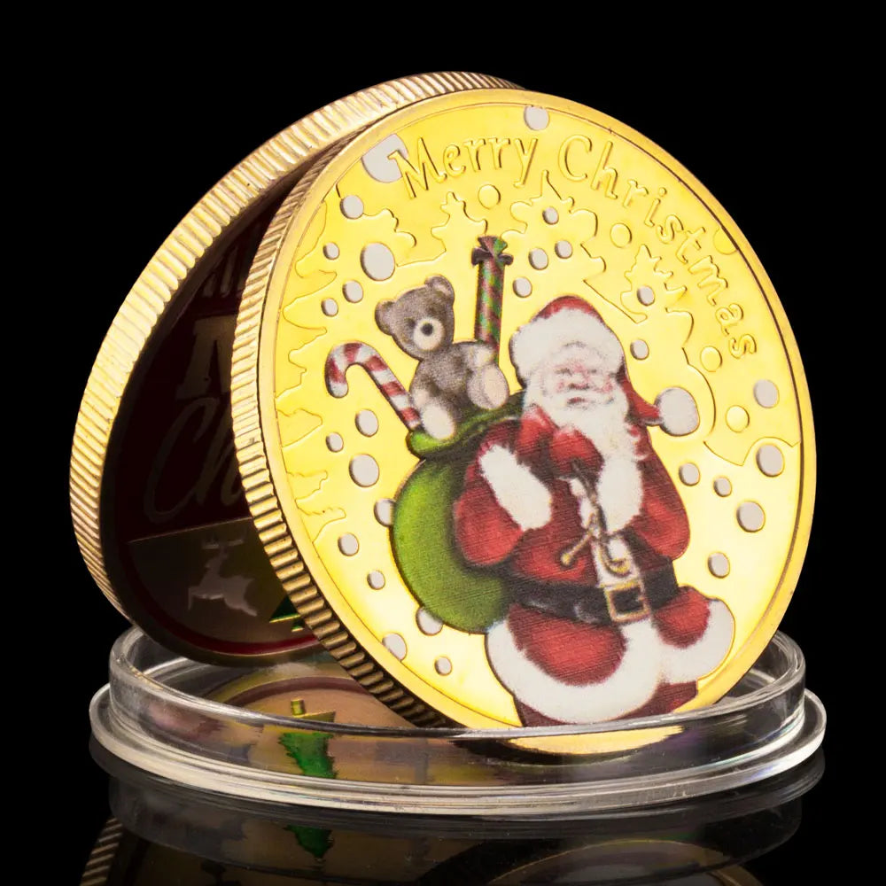 Merry Christmas Decorations Souvenirs and Gift Ideas Commemorative Coin Santa Claus Wishing Coins Christmas Present Gift 1488-Chinese Style Finds™