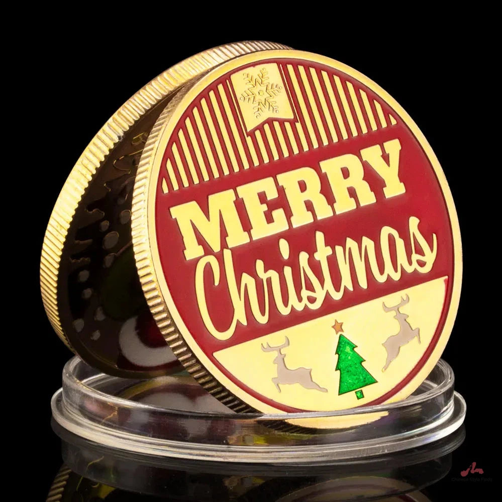 Merry Christmas Decorations Souvenirs and Gift Ideas Commemorative Coin Santa Claus Wishing Coins Christmas Present Gift 1488-Chinese Style Finds™