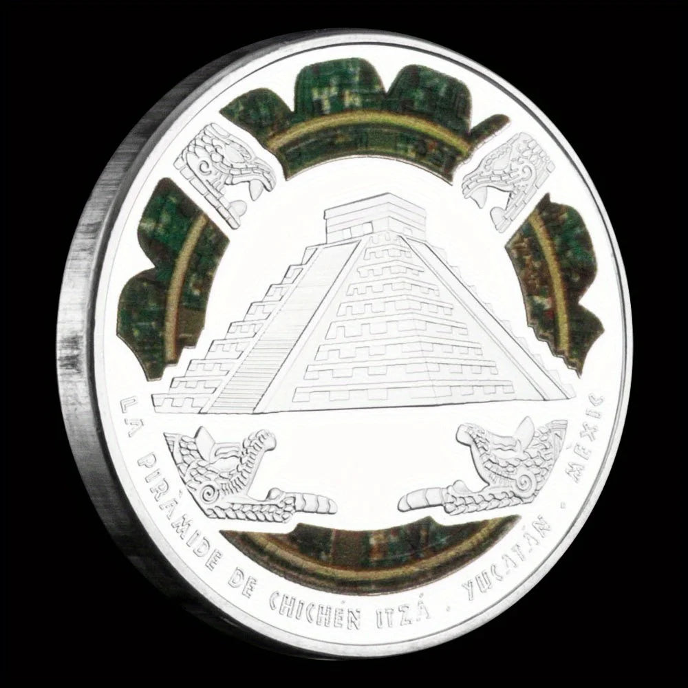 Mexican Mayan Pyramids Collectible Silver Plated Coin Copy Collection Gift Souvenir Coin Commemorative Coin 1143-Chinese Style Finds™