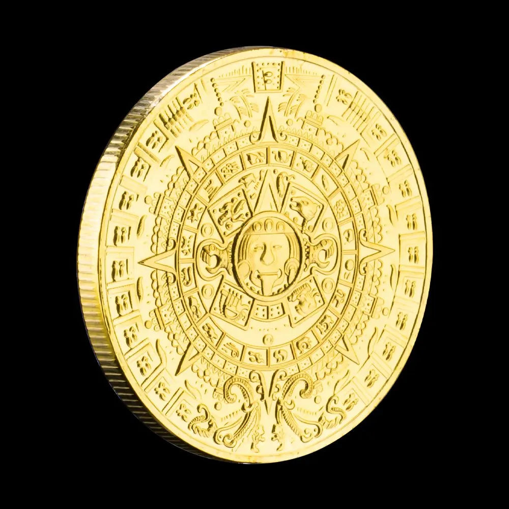 Mexico Mayan Aztec Calendar Art Prophecy Culture Gold Coins Collectibles Gold Plated Souvenir Coin Commemorative Coin 1626-Chinese Style Finds™