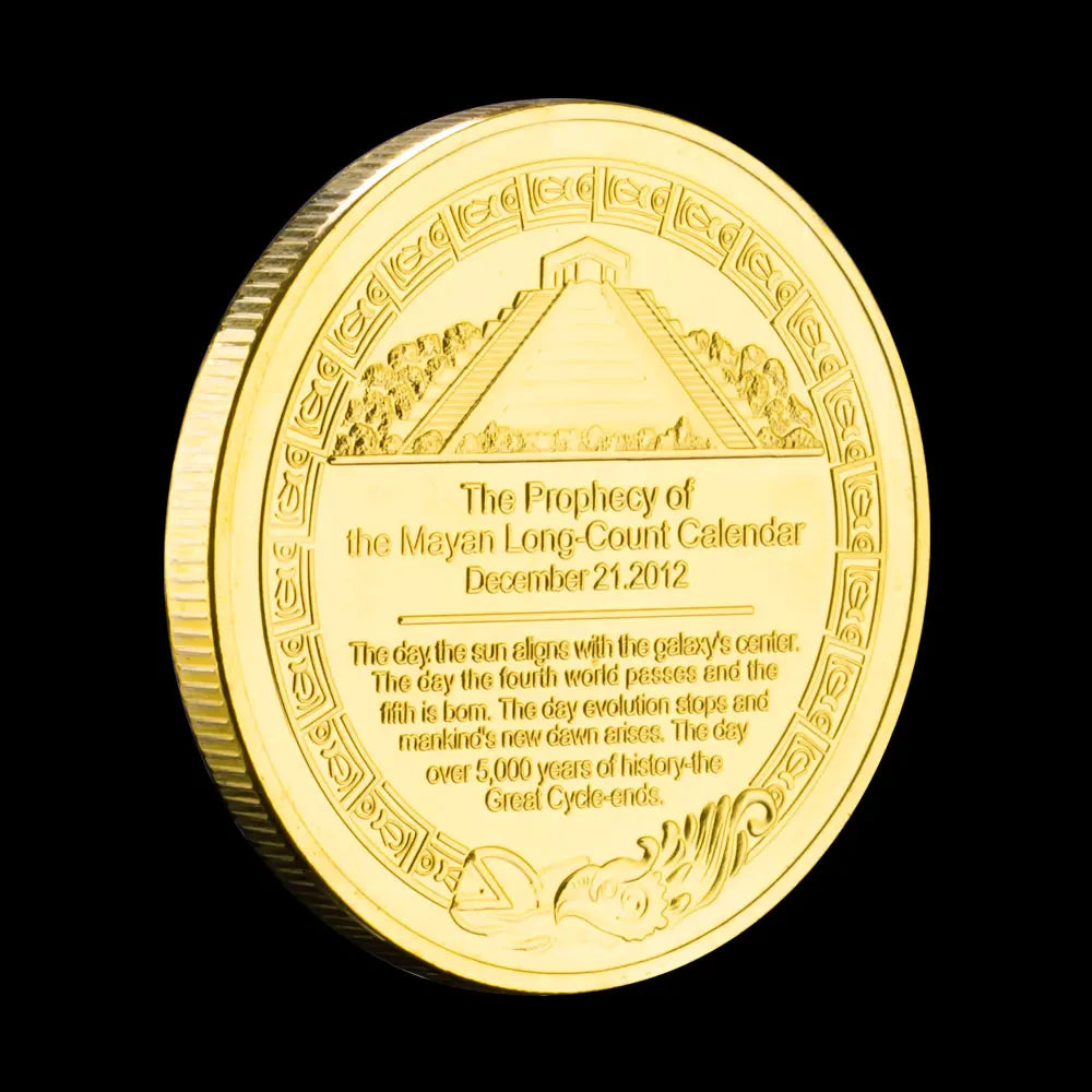 Mexico Mayan Aztec Calendar Art Prophecy Culture Gold Coins Collectibles Gold Plated Souvenir Coin Commemorative Coin 1626-Chinese Style Finds™