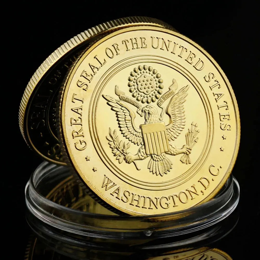 Military Coin Freedom Souvenir Collectible Gift Commemorative Coin Golden Plated Collection Art Great Seal of The US Cold Coin 1699-Chinese Style Finds™