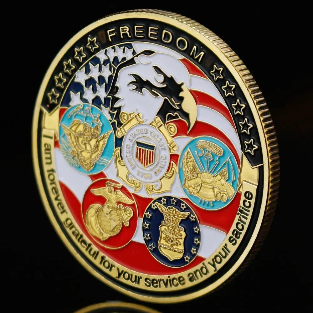 Military Coin Freedom Souvenir Collectible Gift Commemorative Coin Golden Plated Collection Art Great Seal of The US Cold Coin 1699-Chinese Style Finds™