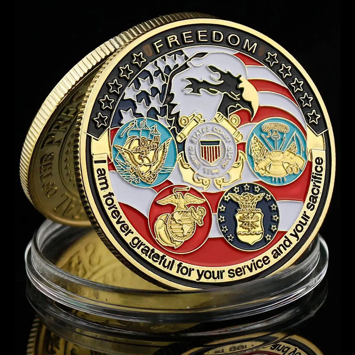 Military Coin Freedom Souvenir Collectible Gift Commemorative Coin Golden Plated Collection Art Great Seal of The US Cold Coin 1699-Chinese Style Finds™