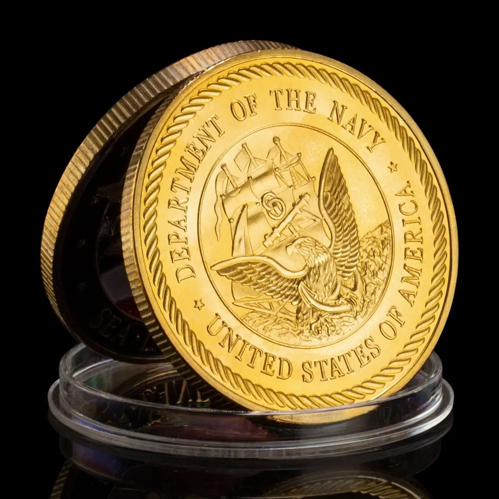 Military Coin Seal Team Souvenir Department of The Navy Collectible Gift Collection Art Golden Plated USA Military Coin 1077-Chinese Style Finds™