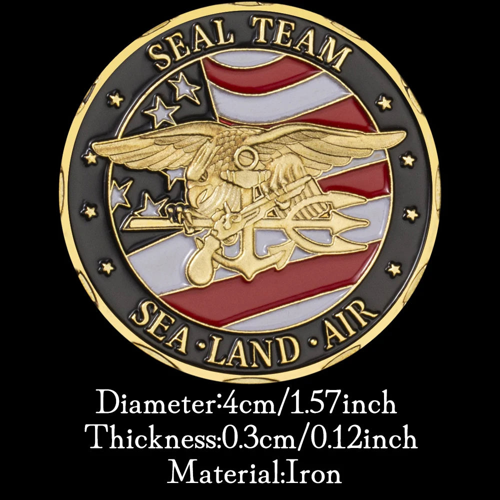 Military Coin Seal Team Souvenir Department of The Navy Collectible Gift Collection Art Golden Plated USA Military Coin 1077-Chinese Style Finds™