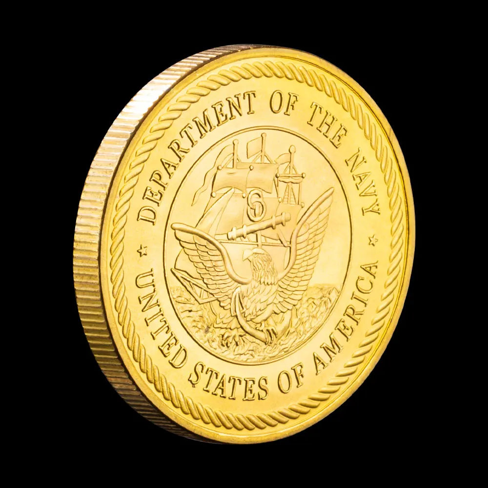 Military Coin Seal Team Souvenir Department of The Navy Collectible Gift Collection Art Golden Plated USA Military Coin 1077-Chinese Style Finds™