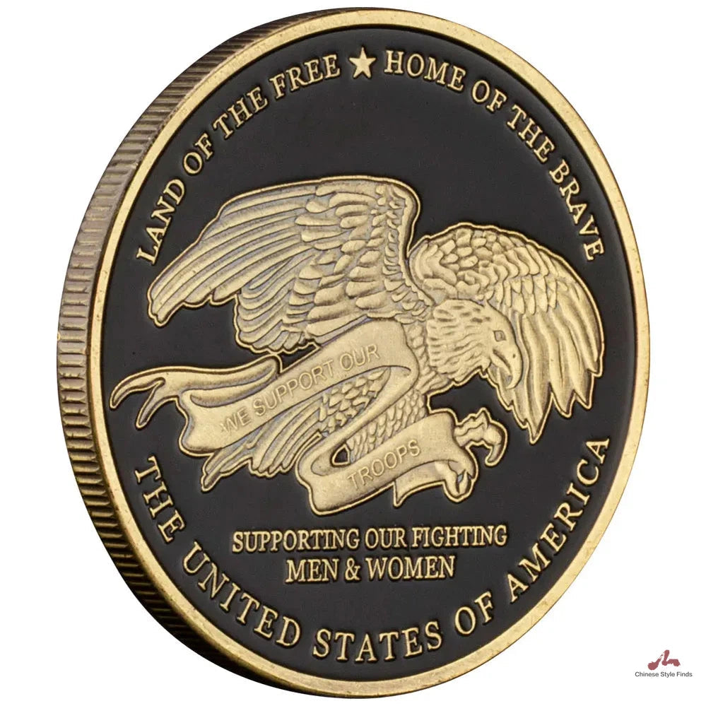 Military Coin USA Land of The Free Home of The Brave Souvenir Collection Art Black Copper Plated 50mm Challenge Coin 1173-Chinese Style Finds™