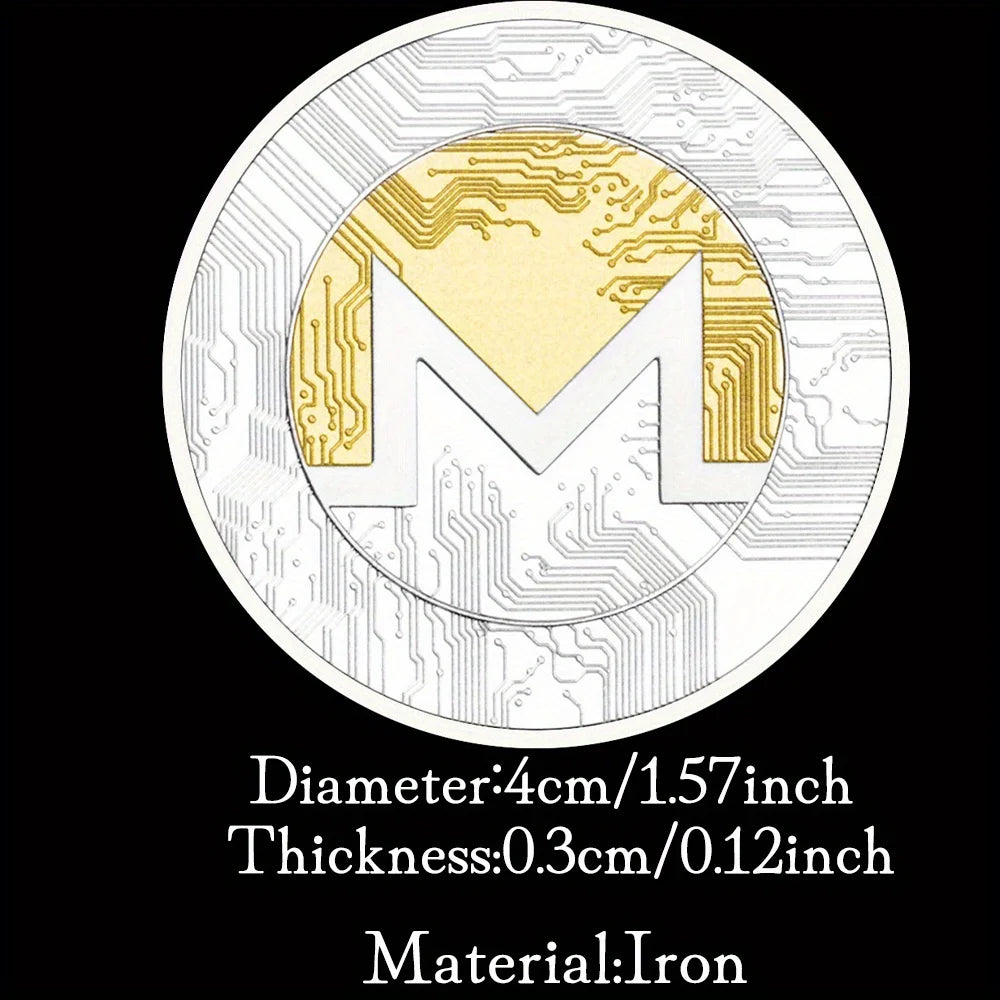 Monero Coin Cryptocurrency Coin Physical Crypto Collectible Gift Silvery Plated Coin Commemorative Coin 1331-Chinese Style Finds™