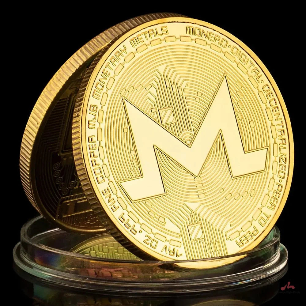 Monero Crypto Coin Gold Plated Souvenirs and Gift Ideas Commemorative Coin Non - Currency Cryptocurrency Coin Collection 1181-Chinese Style Finds™