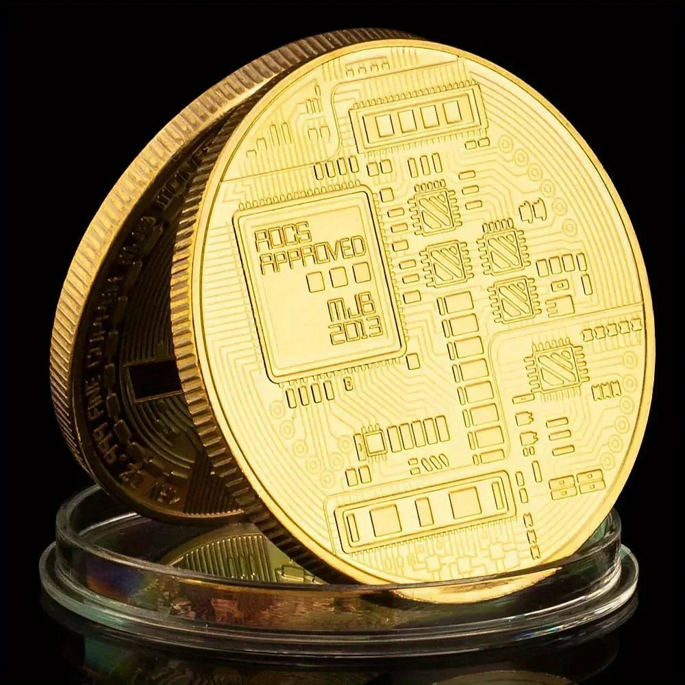 Monero Crypto Coin Golden Plated Souvenirs and Gift Ideas Commemorative Coin Non Currency Cryptocurrency Coin Collection 1233-Chinese Style Finds™