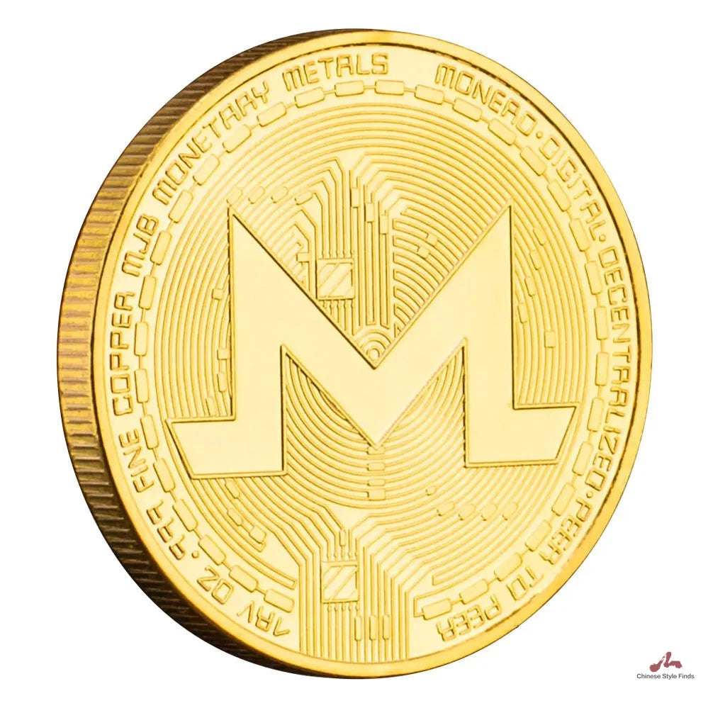 Monero Crypto Coin Golden Plated Souvenirs and Gift Ideas Commemorative Coin Non Currency Cryptocurrency Coin Collection 1233-Chinese Style Finds™